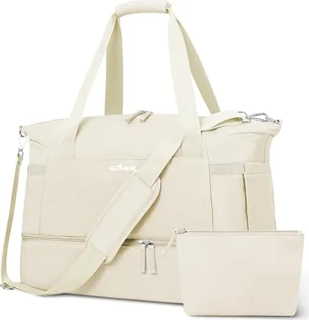 Gym Bag for Women, Sports Travel Duffel Bag with USB Charging Port