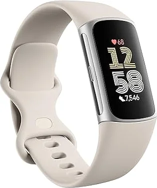 Google Fitbit Charge 6 - Health and Fitness Tracker - Silver / White