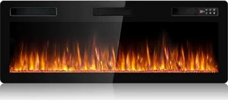 BOSSIN 50 inch Ultra-Thin Silence Electric Fireplace, Recessed Wall Mounted