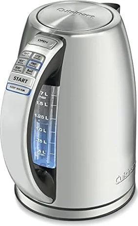 Cuisinart Electric Kettle, 1500W Fast Heating, 6 Temp Presets, 1.7L | Bring water to a boil with Cuisinart PerfecTemp cordless electric tea kettle, includes auto shutoff & 360° base, CPK-17C