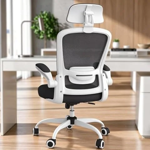Mimoglad Office Chair, Comfy Desk Chair - High Back Ergonomic Computer Chair with Adjustable Lumbar Support & Headrest, Flip-up Armrests for Guitar Playing, Swivel Task Chair for Home Office