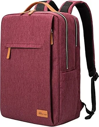 Hp hope Travel Backpack for Women 15.6 Inch Laptop, Fashion Wine Red Carry On Flight Approved Bag, 16 Pockets Work College Casual Daypack