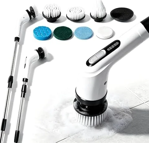 Electric Spin Scrubber, 7 Brush Heads, IPX7 Waterproof for Bathroom
