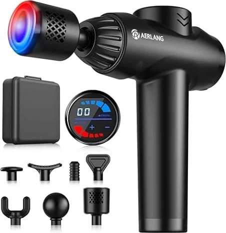 AERLANG Massage Gun with Heat and Cold,Massager Gun Deep Tissue Portable Handheld Massager with Carry Case,Electric Massager Percussion Gun Massager for Muscle Mothers Day Gifts for Women
