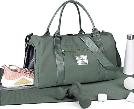 BJLFS Gym Bag Womens Men with Shoes Compartment Sports Duffel Gym Tote Bags