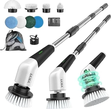 YKYI Electric Spin Scrubber, Cordless Bathroom Scrubber, 8 Brush Heads