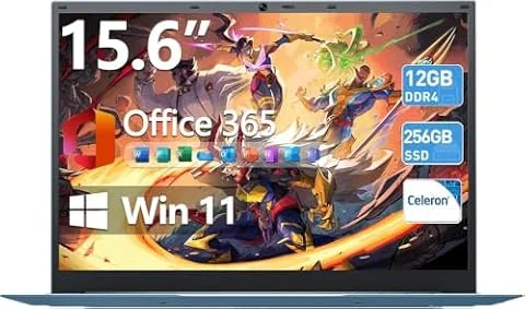 MELIUNA 15.6'' AI Laptop with Office 365 12GB RAM 256GB SSD(Deep Gray)