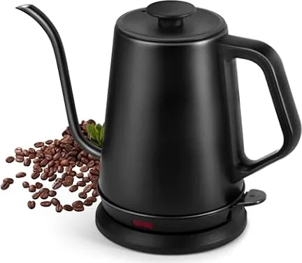 Gooseneck Kettle,1L Gooseneck Electric Kettle for Coffee & Tea | Tea kettle for boiling water,fast boiling for pour over, Auto Shut-Off, Boil-Dry Protection, 360° Rotational Base
