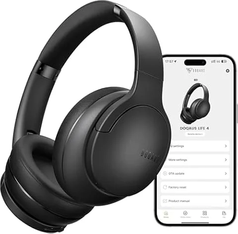 DOQAUS Bluetooth Headphones Over Ear Wireless, 90H Playtime, APP Control