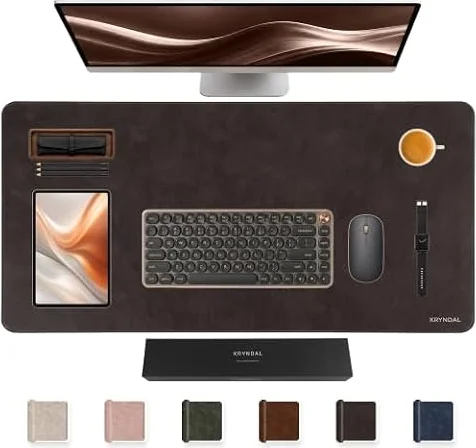 Leather Desk Mat, PU Office Desk Pad, Non-Slip, Gift Box, 90x45cm