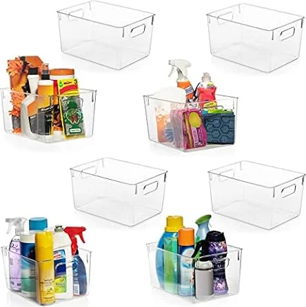 ClearSpace Clear Plastic Storage Bins – Pantry Organizers & Storage Containers, Cabinet Organizer - Home Organization Must Haves for Kitchen, Laundry Room, Office, Closet, Garage & Freezer