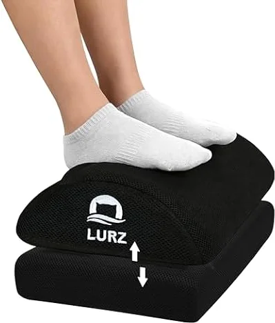 Ergonomic Foot Rest Under Desk for Office desk accessories – Adjustable Height 5.9in Memory Foam Foot Stool Under Desk for home Office Chair & Gaming Chair – for Back & Hip Pain Relief