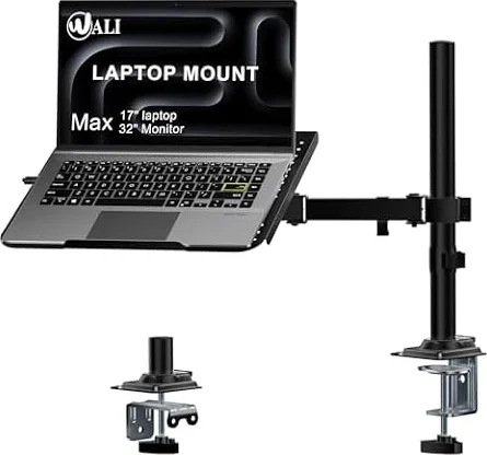 WALI Laptop Desk Mount, Adjustable Laptop Arm (M00LP), Black