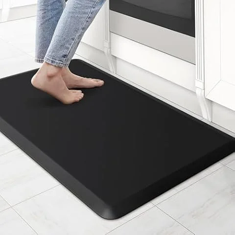StepTastic Anti-Fatigue Kitchen Mat Non-Slip Kitchen Floor Mat Waterproof Comfort Standing Mat for Home Office Laundry 17.3"x28" Black