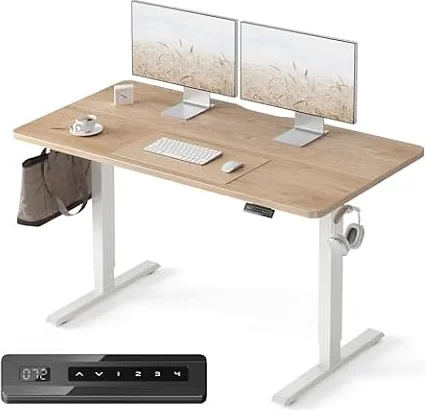 FEZIBO 47 x 24 Inch Standing Desk, Height Adjustable, Maple