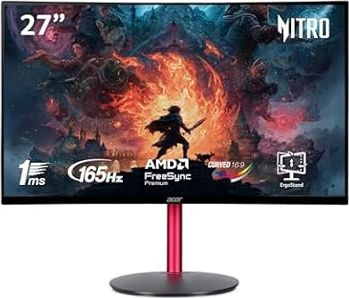 Acer Nitro ED270R MBMIIPHX 27" Full HD (1920 x 1080) 1500R Curved Widescreen VA Gaming Monitor | AMD FreeSync Premium | 1ms (VRB) | 165Hz Refresh | 2 Speakers | HDMI Cable Incl.