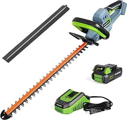 WORKPRO 20V Cordless Hedge Trimmer, 20" Dual Action Blades with Battery