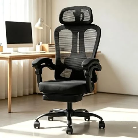 HapGIFT Ergonomic Office Chair, Adjustable Desk Chair for Home, Black