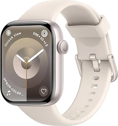 Smart Watch for Men Women, Bluetooth Calling, 1.85" HD Touch Screen Fitness Tracker, 140+ Sports Modes, Heart Rate Sleep Monitor, DIY Dial, IP68 Waterproof, Compatible with Android & iOS(Starlight)