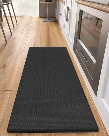 Color&Geometry Kitchen Mat for Floor 17x59 Anti Fatigue Easy Clean, Black