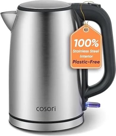 Cosori Stainless Steel Electric Kettle, 1.7L, 1500W, Cordless, Silver