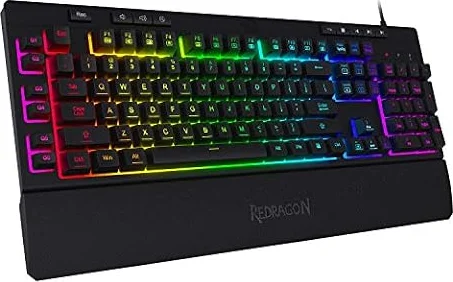 Redragon K512 RGB Membrane Gaming Keyboard, 6 Macro Keys & Easy Media Wheel