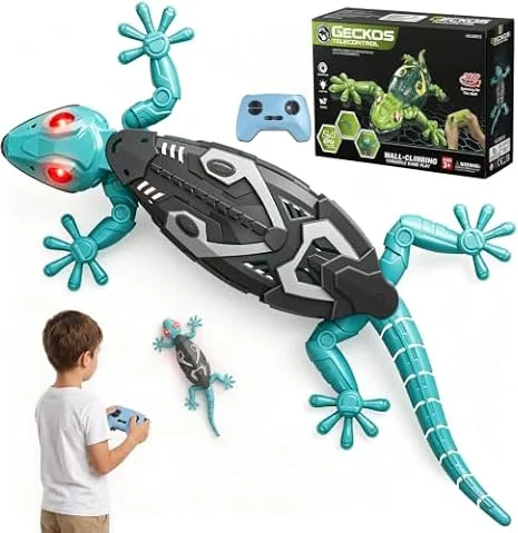 Remote Control Wall Climbing Gecko Toys - Robot Toys for 4-8 Years Old Boys
