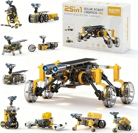 STEM 25-in-1 Education Solar Power Toys for Boys Age 8-12, DIY Science Kits Robots Toys for Ages 8-13, Building Toys Robotics Experiment Set Birthday Gifts for Kids 8 9 10 11 12 13 14+Years Old