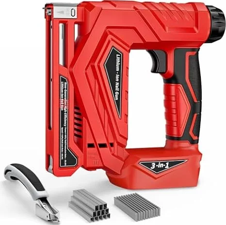 2 in 1 Cordless Brad Nailer & Stapler Compatible with Milwaukee Battery