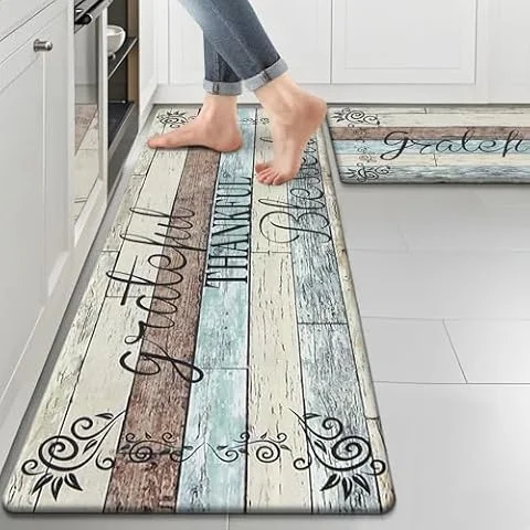 HEBE Anti Fatigue Kitchen Mat Set Non Slip Cushioned Kitchen Mats for Floor