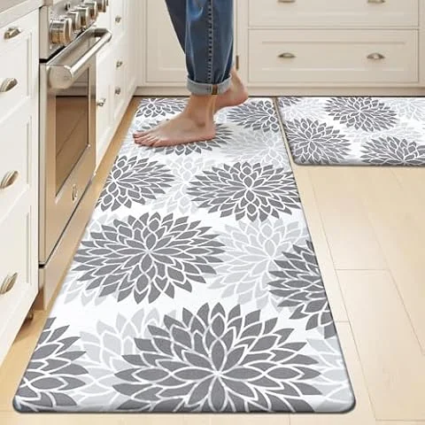 HEBE Anti Fatigue Kitchen Rug Sets 2 Piece, Non Slip Kitchen Mats for Floor