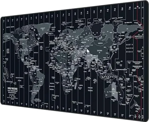 Anpollo Extended Speed Gaming Mouse Pad Large Size 35.4 x 15.7 inches Desk Mat Mousepad with Personalized Design - Black World Map